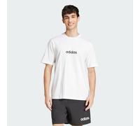 adidas Men's Essentials Linear Single Jersey TEE, White/Black, XS