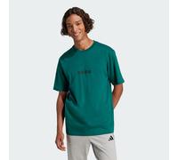 adidas Men's Essentials Linear Single Jersey TEE, Collegiate Green/Black, M
