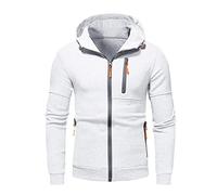 Essentials Men Black Zip Jumpers Teachers Gifts for Men Spring Men's Autumn Winter Top Blouse Slim Casual Solid Soft Top Coat Long Sleeve Hooded Sweatshirt Top Jacket Men Clothes Sale Clearance