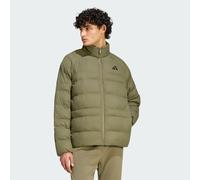 adidas Men's Essentials Packable Insulated Coat, olive strata, M