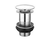 Essentials Pop Up Push Button Basin Sink Clicker Waste Unslotted Chrome With Clicker Clack Sprung Plug