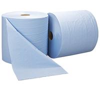 ESSENTIALS PW2B107 2 Ply Bumper Wiping Roll, 400 m, Blue