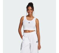 adidas Women's Essentials Small Logo Cotton Lifestyle Tank, White/Black, XL