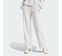 adidas Women's Essentials Small Logo Feel Cozy Open Hem Pants, Light Grey Heather/White, XXS
