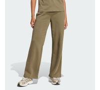 adidas Women's Essentials Small Logo Feel Cozy Open Hem Pants, Olive strata/White, M