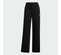 adidas Women's Essentials Small Logo Feel Cozy Open Hem Pants, Black/White, L