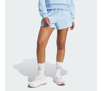 adidas Women's Essentials Small Logo French Terry Cargo Shorts, Glow Blue/White, L