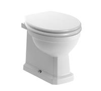 Essentials Somerton White Boxed Rim Back To Wall Square Toilet Pan With Soft Close Seat