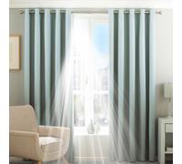 Essentials Twilight Thermal Blackout Eyelet Curtains in Duck Egg Blue | Size: 229 cm width x 229 cm drop Essentials Duck Egg Blue 229 cm width x 229 cm drop