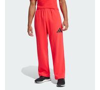 adidas Men's Essentials Wide Leg Three BAR Pant, Pure Ruby/Black, S