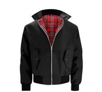 Essentials2publik Unisex Vintage Harrington Jacket - Classic Retro Scooter Style, Adults Bomber Coat 1970's Mod, Available in XS-5XL PLUS SIZES (UK, Alpha, XL, Regular, Regular, Black)