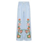 ESSENTIEL ANTWERP HEVON2 WHITE AND LIGHT BLUE PANTS 36