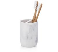 Essentra Home Blanc Collection White Toothbrush Holder Stand for Vanity Countertops
