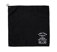 Esseur Embroidered Golf Towel With Hooks, 15.7x15.7 Inch, I Use This Towel To Clean My Balls, Golf Gifts for Golf Lovers Dad Husband (Black-Style 3)