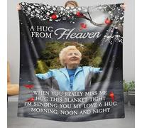 Esseur Personalized Custom Photo Memorial Blanket, in Loving Memory, Memorial Gift for Family Members, Mom, Dad, Brother, Sister (Fleece, Memorial-01)