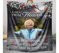 Esseur Personalized Custom Photo Memorial Blanket, in Loving Memory, Memorial Gift for Family Members, Mom, Dad, Brother, Sister (Fleece, Memorial-02)