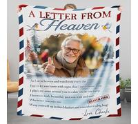 Esseur Personalized Custom Photo Memorial Blanket, in Loving Memory, Memorial Gift for Family Members, Mom, Dad, Brother, Sister (Fleece, Memorial-04)