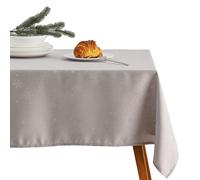 ESSEX - Christmassy Tablecloth, 140 x 220 cm, Heavy Duty Polyester Fabric Tablecloth, Tablecloth, Multi-Purpose Table Cloth, Easy Care Table Cloth - Grey