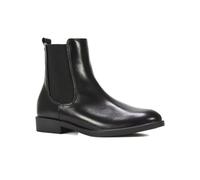 ESSEX GLAM Women's Ankle Boots Ladies Flat Chelsea Pixie Elastic Gusset Black Synthetic Leather Pull On Booties Size 7