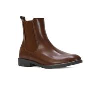 ESSEX GLAM Women's Ankle Boots Ladies Flat Chelsea Pixie Elastic Gusset Brown Synthetic Leather Pull On Booties Size 7
