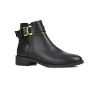 ESSEX GLAM Women's Ankle Boots Ladies Flat Low Heel Zip Buckle Deco Biker Chelsea Booties Shoe Size 3-8