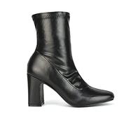 ESSEX GLAM Womens Ankle Boots Ladies Stretch Leg Block Mid Low Heel Sock Chelsea Shoe Booties Size 3-8