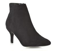 ESSEX GLAM Womens Ankle Boots Low Mid Kitten Heels Ladies Zip Pointy Booties Shoes Size