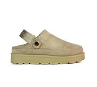 ESSEX GLAM Women's Closed Toe Clogs Slingback Faux Fur Lined Cosy Comfy Mushroom Faux Suede Winter Shoes Size 4