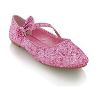 ESSEX GLAM Womens Flat Bridal Shoes Ballet Ladies Slip On Ballerina Dolly Bow Glitter Bridesmaid Pumps Size 3-9