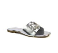 ESSEX GLAM Womens Flat Slide Sandal Ladies Slip On Summer Casual Flip Flop Synthetic Leather Summer Mule Size 3-8