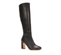 ESSEX GLAM Womens Knee High Boots Ladies Brown Synthetic Leather Mid High Block Heeled Smart Long Shoes Size 6