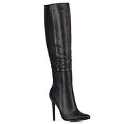 ESSEX GLAM Womens Knee High Boots Mid High Heel Ladies Pointed Toe Shoes Size 3-8