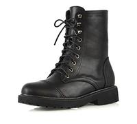 ESSEX GLAM Women's Lace Up Chunky Sole Ankle Boots - Black, Size 8 UK