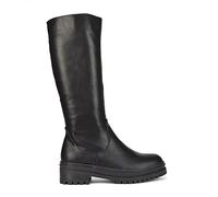 ESSEX GLAM Womens Long Biker Boots Flat Chunky Grip Sole Ladies Casual Calf Knee High Riding Shoes Size 3-8