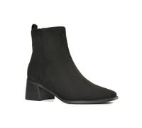 ESSEX GLAM Women's Low Heel Ankle Boots Ladies Block Heeled Square Toe Chelsea Biker Booties Size 3-8