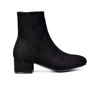 ESSEX GLAM Womens Low Heel Ankle Boots Ladies Western Chelsea Formal Booties Shoes Size 3-8
