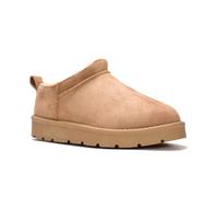 ESSEX GLAM Women's Mini Snug Boots Ladies Sand Faux Suede Fur Lined Warm Comfy Flexible Booties Size 8