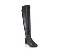 ESSEX GLAM Womens Over The Knee High Elasticated Stretch Zip Tall Flat Ladies Boots Size 3 4 5 6 7 8