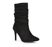 ESSEX GLAM Womens Stiletto Ankle Boots Ladies Slouched High Heel Pointed Toe Daytime Booties Size 3-8
