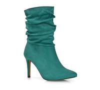ESSEX GLAM Womens Stiletto Ankle Boots Ladies Slouched High Heel Pointed Toe Daytime Booties Size 3-8