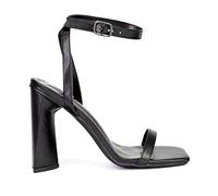 ESSEX GLAM Womens Strappy Ankle Strap Sandals Ladies Block High Heel Square Toe Shoes Size 3-8