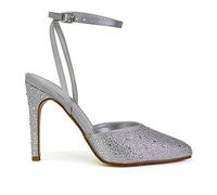 ESSEX GLAM Womens Wedding Shoes Ladies Strappy Diamante Satin Bridal Stilettos Size 3-8