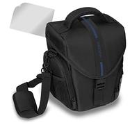 Essex Large SLR Case with Rain Cover and Screen Protector for Panasonic Lumix DMC G70/G81/GM5/GX80/GH4/GX8 /Sony Alpha 6500 /Nikon D5600 Camera - Blue
