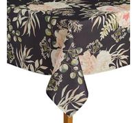 ESSEX - Patels Tablecloth, 110 x 160 cm, Tablecloth, 100% Polyester, Washable, Flowers, Black