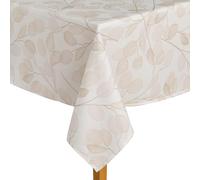 ESSEX - Stems Tablecloth, 145 x 220 cm, Tablecloth, 100% Polyester, Washable, Leaves - Beige