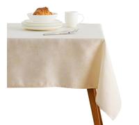 ESSEX - Tablecloth 140 x 220 cm, Christmas Massy, Tablecloths Made of Robust Polyester, Tablecloth, Multiple Use, Easy Care, Beige