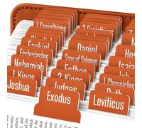 EssexWares - Burnt Orange Bible Tabs for Old and New Testament, 80 Large Print Tabs for Bible Study, Water-Resistant and Durable Index Tabs for Women and Men - 1.7" Wide