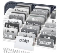 EssexWares - Gray Solid Color Bible Tabs for Old and New Testament, 80 Large Print Tabs for Bible Study, Water-Resistant and Durable Bible Index Tabs for Women and Men - 1.7" Wide