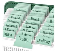 EssexWares - Mint Bible Tabs for Old and New Testament, 80 Large Print Tabs for Bible Study, Water-Resistant and Durable Index Tabs for Women and Men - 1.7" Wide
