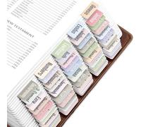EssexWares - Morandi Solid Color Bible Tabs for Old and New Testament, 80 Large Print Tabs for Bible Study, Water-Resistant and Durable Bible Index Tabs for Women and Men - 1.7" Wide